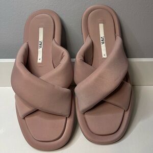 Light pink slippers Zara size 9.5